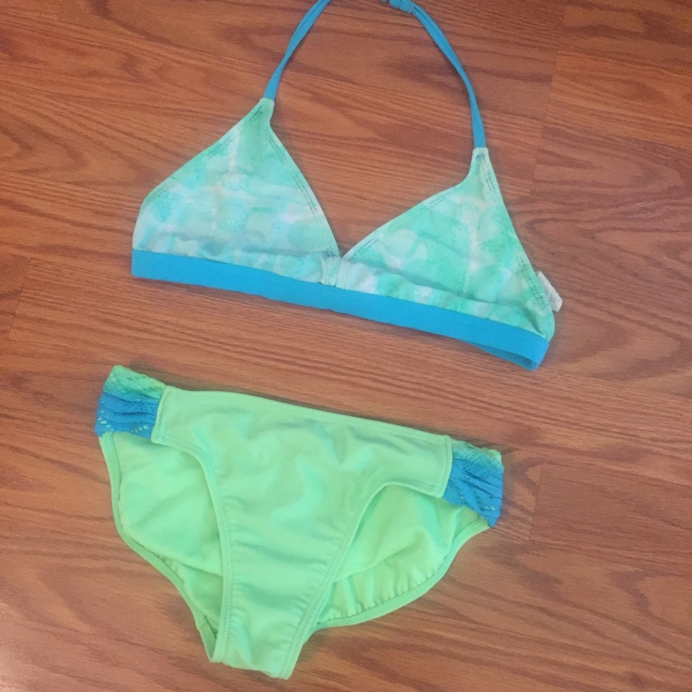 Girls OP Seafoam Green Bikini Swimsuit Set